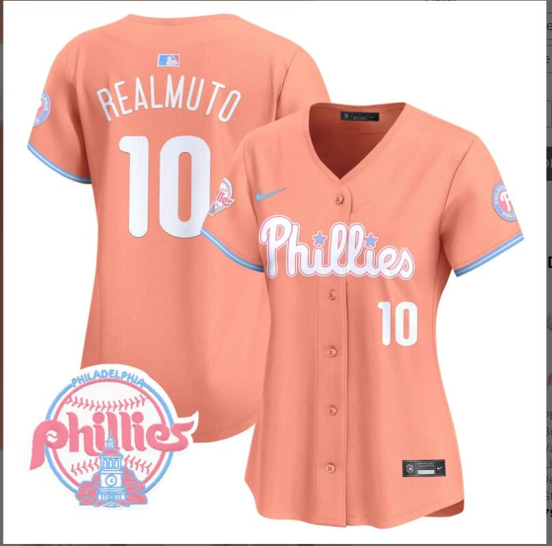 Women Philadelphia Phillies #10 Realmuto orange 2024 MLB jersey